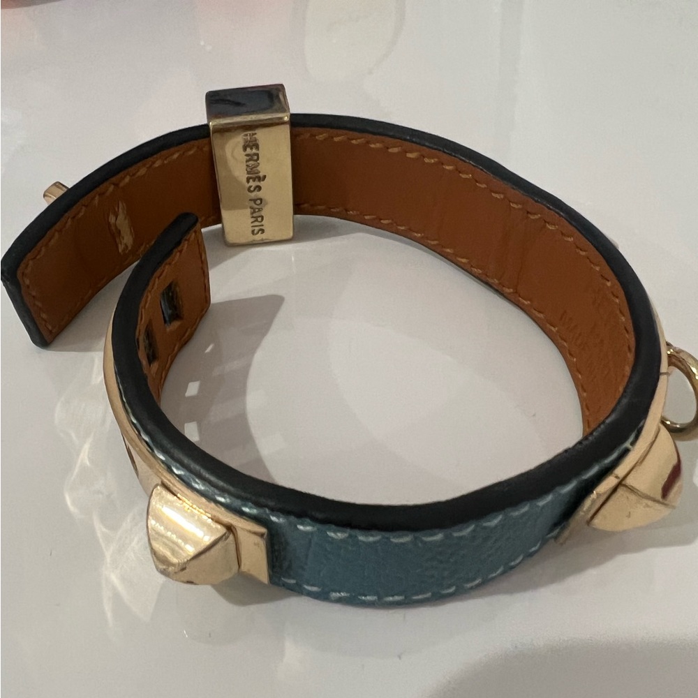 Hermes Collier de Chien 24 bracelet in light blue